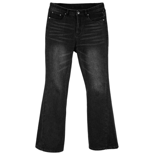 ANGELtype LANGE Twisted Flare Jeans – 14oz Heavyweight Black Denim Flare