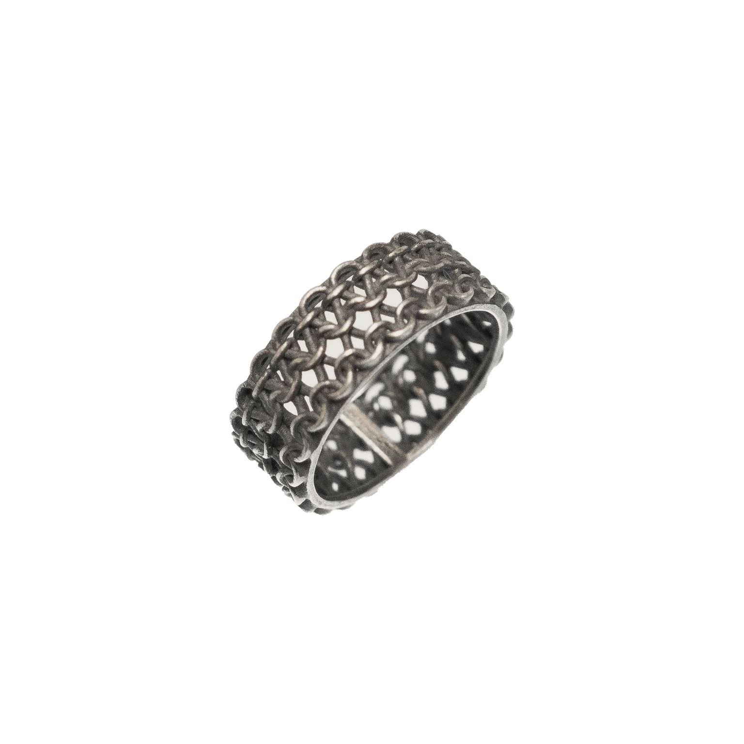 ANGELtype Knit Ring – .925 Sterling Silver Interwoven Loop Band