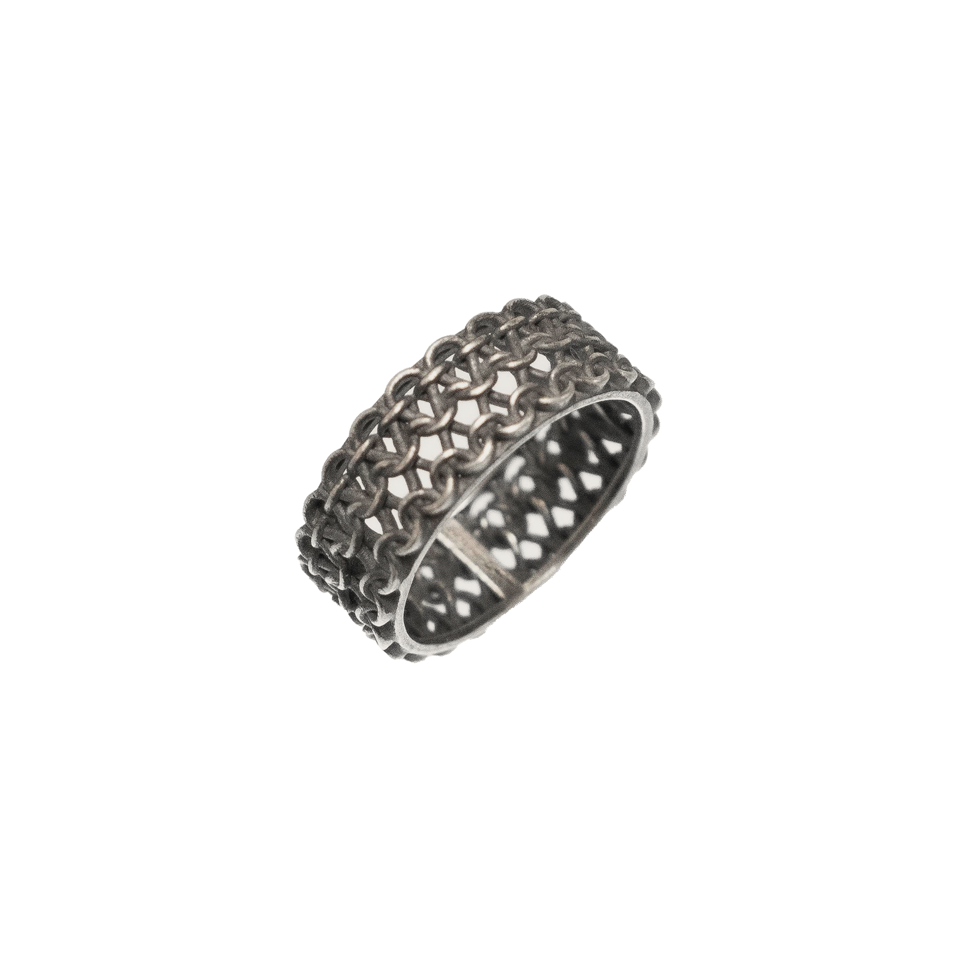 ANGELtype Knit Ring – .925 Sterling Silver Interwoven Loop Band