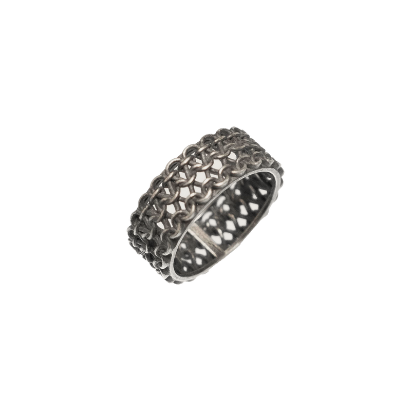 ANGELtype Knit Ring – .925 Sterling Silver Interwoven Loop Band